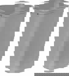 Deskside Plastic Wastebasket, 7 gal, Plastic, Gray